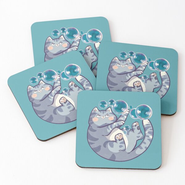 Item preview, Cat plays with soap bubbles designed and sold by Allraunde.art.