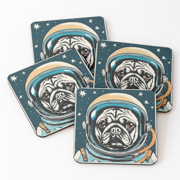 Item preview, Astronaut Pug in Space designed and sold by greenmonstera.