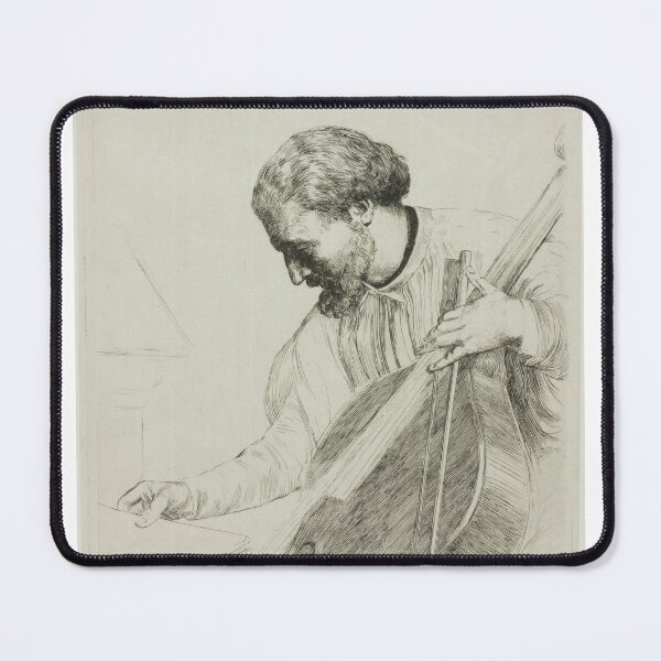 Item preview, The Double Bass Player by Alphonse Legros (c. 1873) designed and sold by ParticleStudios.