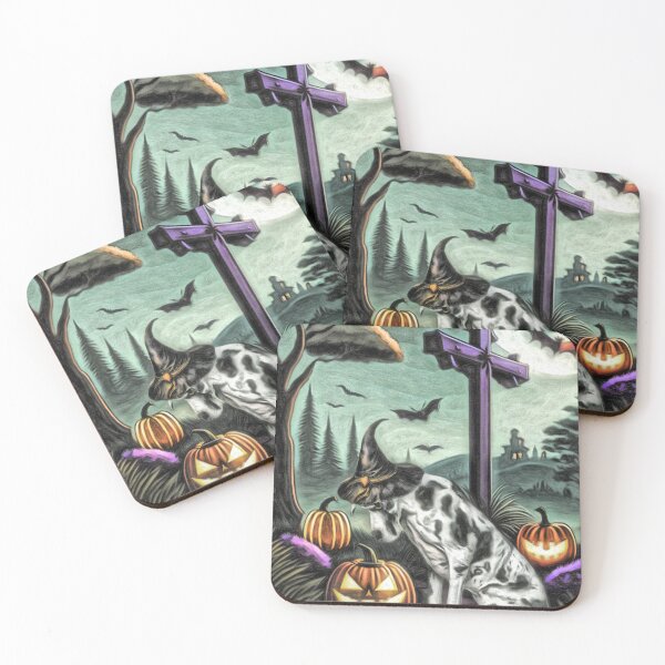 Item preview, Harlequin Great Dane Halloween scene designed and sold by NikkiBear67.
