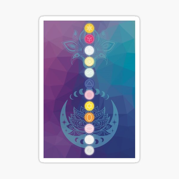 Aperçu de l'œuvre Système de chakra de 5ème dimension avec symboles de chakra version simple - 12 chakras créée et vendue par Inspiritive-art.