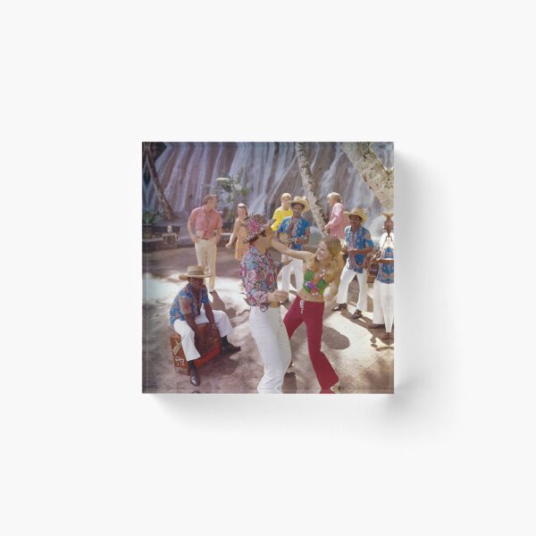 Item preview, Hilton Caribe in the 1960s, Couples Dancing by the Waterfall in San Juan, Puerto Rico designed and sold by aladdincolor.