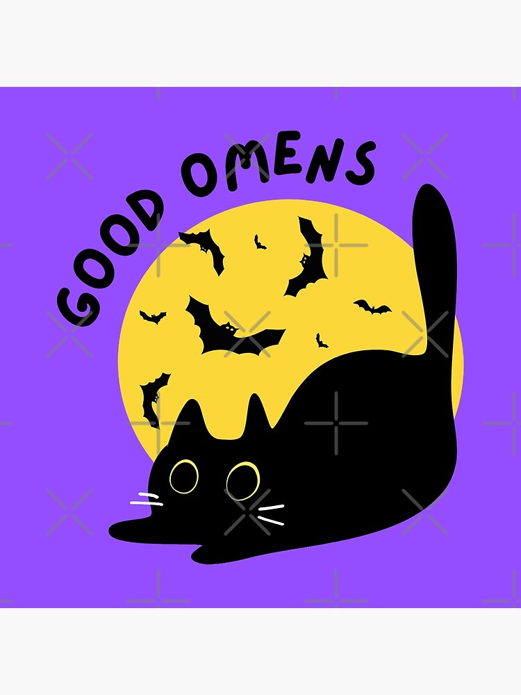 "Black Cats Are Good Omens (Violet Version)" Art Print for Sale by