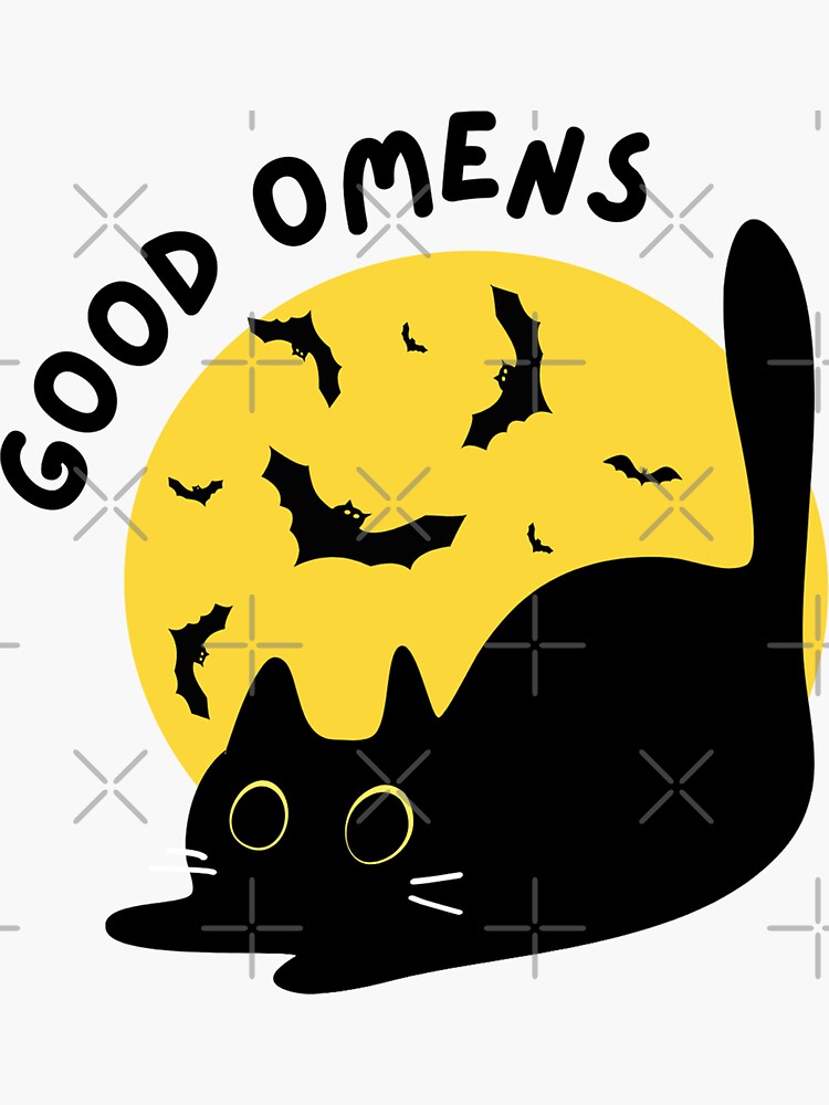 "Black Cats Are Good Omens (Violet Version)" Sticker for Sale by