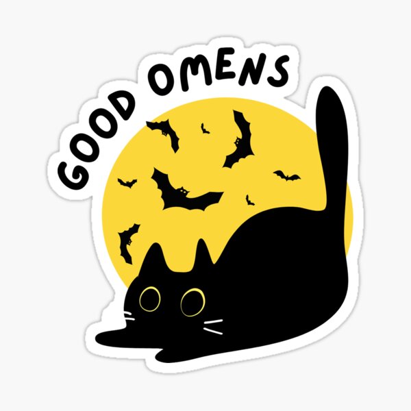 "Black Cats Are Good Omens (Violet Version)" Sticker for Sale by