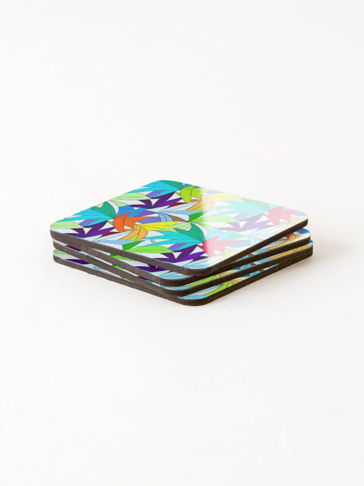 Thumbnail 4 of 5, Coasters (Set of 4), Colorful Abstract Pattern Design designed and sold by Unique-Design-4.