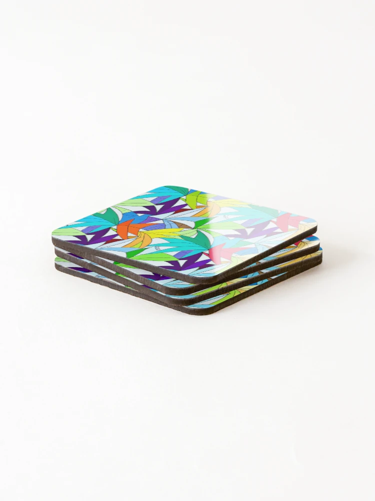 Thumbnail 4 of 5, Coasters (Set of 4), Colorful Abstract Pattern Design designed and sold by Health And Fitness Posts e-Store.