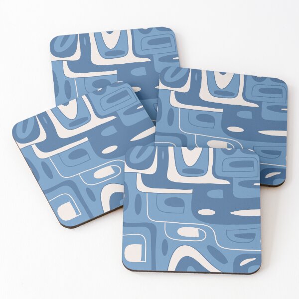 Item preview, Blue Abstract Organic Shapes Pattern designed and sold by Mod Bloom.