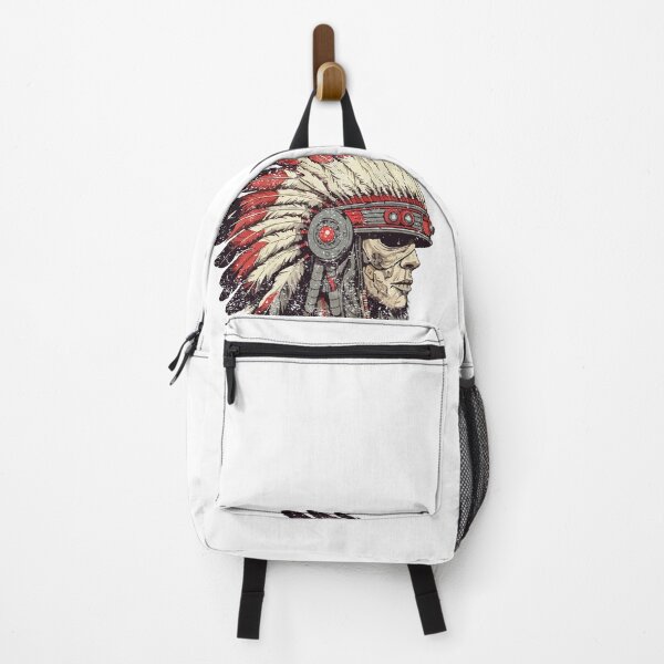 Item preview, Indian Skull, Vintage Indian Mascot Racer Ideal Gift for a Biker, Indian Feathers Native American motorcycle fire core style designed and sold by HerHim-beyond.