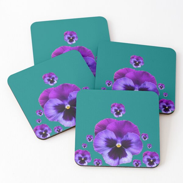 Item preview, PURPLE SPRING GARDEN PANSY TEAL COLOR ART designed and sold by sharlesart.