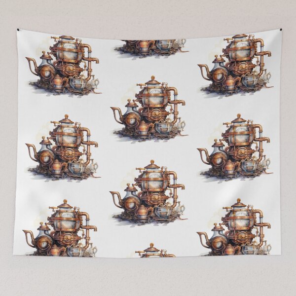 Item preview, Steampunk Tea Set – Mechanical Elegance Fantasy Design designed and sold by SchorlCraft.