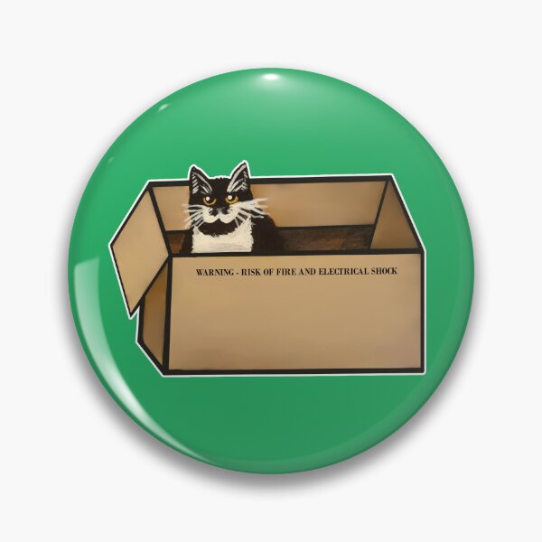 Item preview, Mustache Cat in a Warning Label Box Graphic  designed and sold by Eclectica-Lydia.