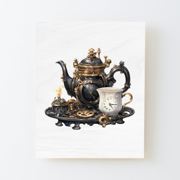 Retro Vintage Black And White Tea Kettle Posters, Art Prints by - Interior  Wall Decor #1121179