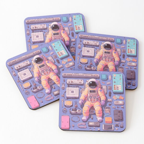 Item preview, Knolling Astronaut Illustration designed and sold by cyberpunkworld.