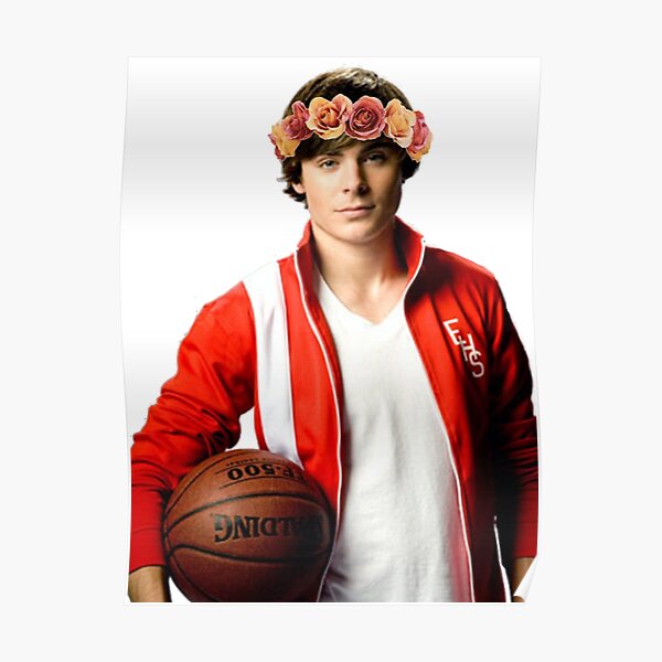 Zac Efron Flower Crown Poster