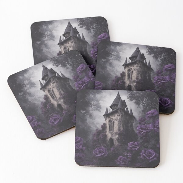 Item preview, Haunted Castle Surrounded by Purple Roses designed and sold by WearWolfDesigns.