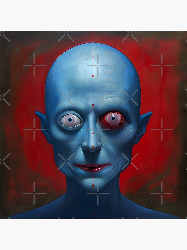 Spooky Blue Alien Decal