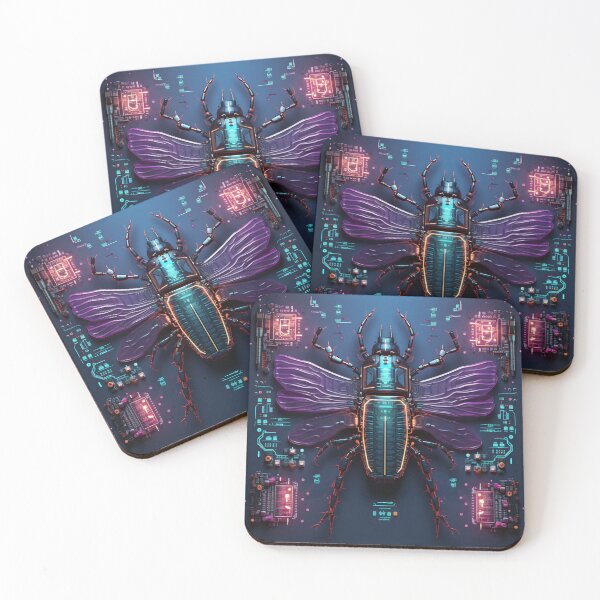 Item preview, Knolling Cyberpunk Beetle Illustration: A Slick and Futuristic Design designed and sold by cyberpunkworld.