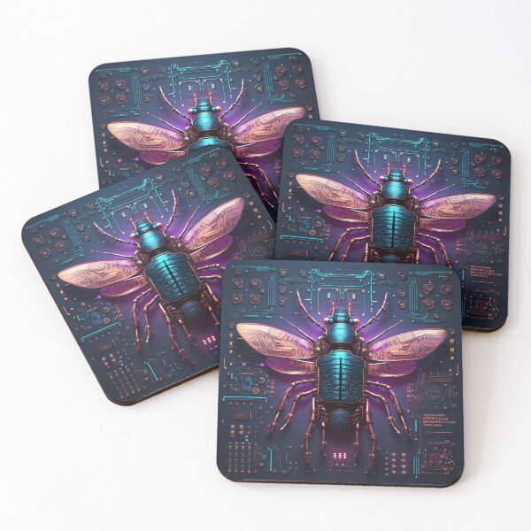 Item preview, Knolling Robotic Beetle Illustration: A Creative and Modern Design designed and sold by cyberpunkworld.