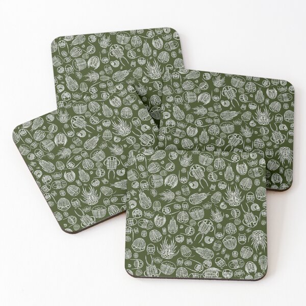 Item preview, Trilobite Pattern (square, white & green) designed and sold by EmiliaMoscovich.