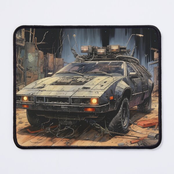 Item preview, Landscape of Post Apocalyptic Armored Futuristic Car with Off-road Wheels in Night Starry Wasteland with Ruins of City designed and sold by Je-we.