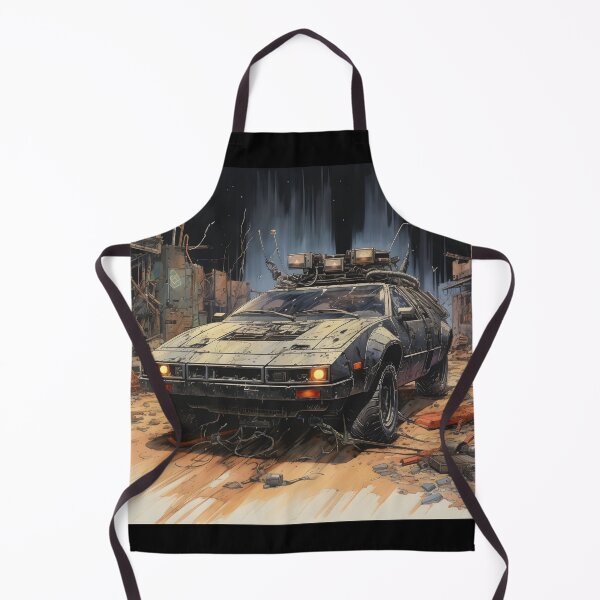 Item preview, Landscape of Post Apocalyptic Armored Futuristic Car with Off-road Wheels in Night Starry Wasteland with Ruins of City designed and sold by Je-we.