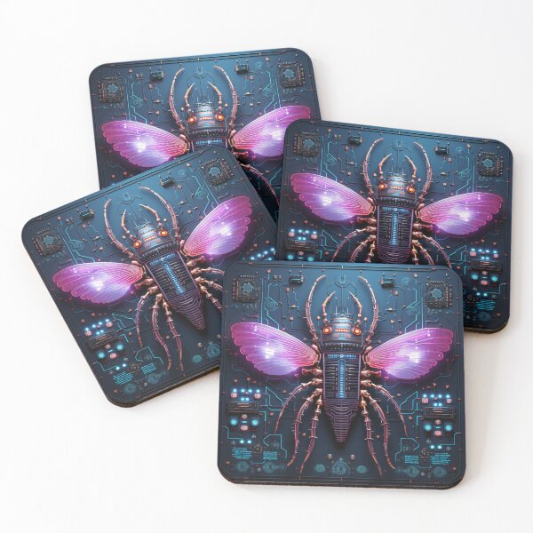 Item preview, Cyberpunk Futuristic Beetle Illustration: A Sleek and Stylish Design for Fans of Science Fiction designed and sold by cyberpunkworld.