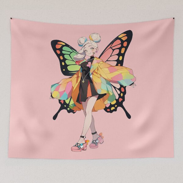 Item preview, Anime Butterfly Girl in Mini Skirt & Technicolour Jacket designed and sold by sμ (smew).
