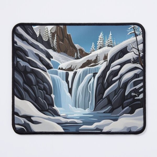 Item preview, Frozen waterfall in snowy mountain range designed and sold by George Hutton Hunter.