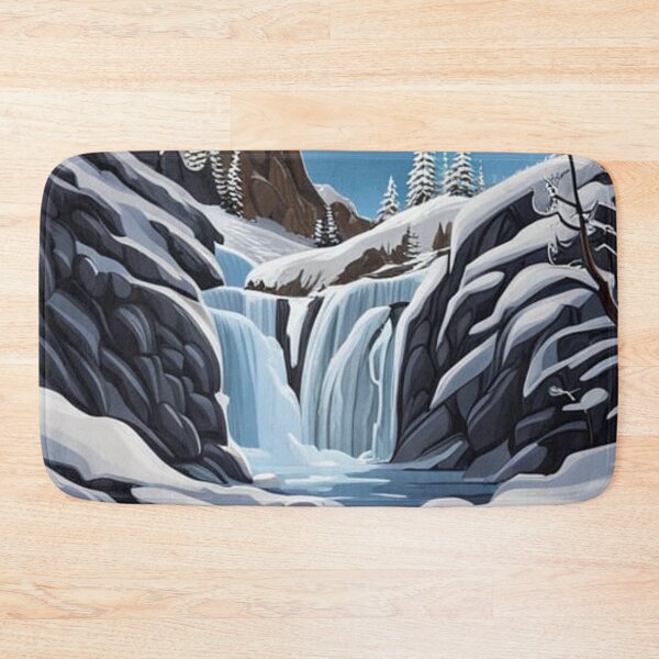 Item preview, Frozen waterfall in snowy mountain range designed and sold by George Hutton Hunter.