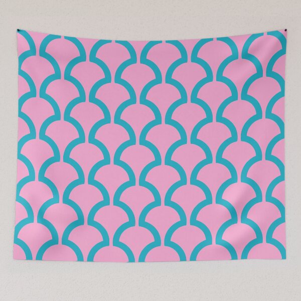 Item preview, Mushroom Fan Pattern Pink and Blue designed and sold by tonymagnerart.