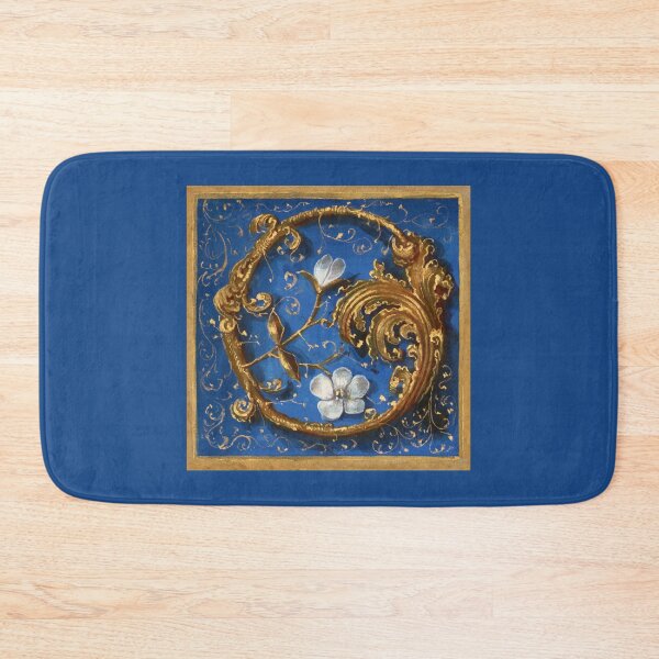 Item preview, Letter O, illumination with golden ornament and white flower. designed and sold by Luggnagg.