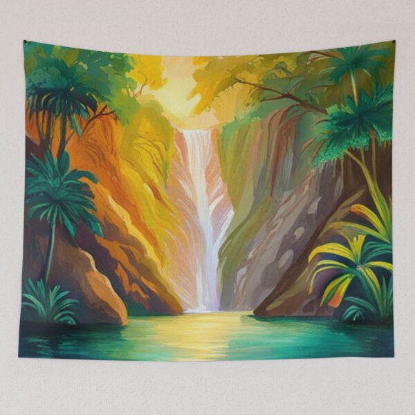 Item preview, Sunset at waterfall designed and sold by George Hutton Hunter.