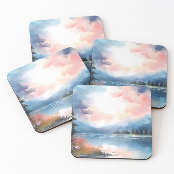 Item preview, Calm Lake Beauty | Watercolor Landscape Art designed and sold by Shirtastically.