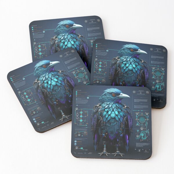 Item preview, Cyberpunk Raven Illustration: A Dark and Brooding Design for Fans of Science Fiction designed and sold by cyberpunkworld.