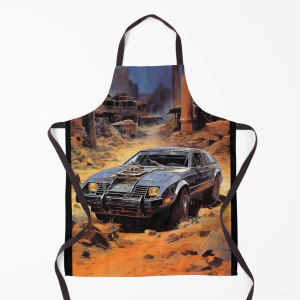 Item preview, Landscape of Post Apocalyptic Retro-futuristic Car in Wasteland with Ruins of Metal and Concrete Structures of City and Night Sky designed and sold by Je-we.