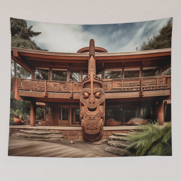 Item preview, "The Tiki Sentinel: Imposing Monumentality in Maori Art Style" designed and sold by WhiteWolfe0127.