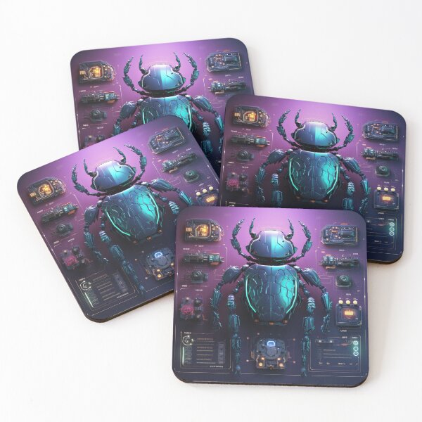 Item preview, Colorful Robotic Beetle Illustration: A Vibrant and Eye-Catching Design for Fans of futuristic Art designed and sold by cyberpunkworld.