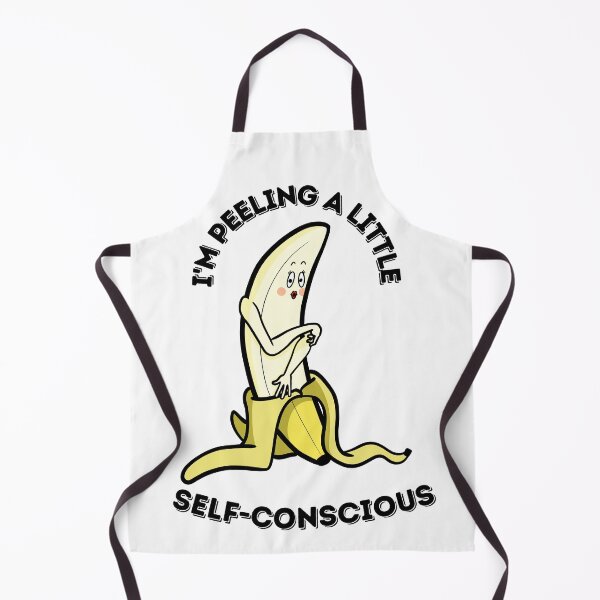 Item preview, I'm Peeling a Little Self-Consious, Half Peeled Banana, shy, humerous, fruit pun designed and sold by Fr0mtheMachine.