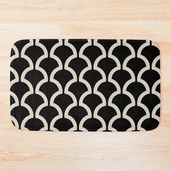 Item preview, Mushroom Fan Pattern Black and Linen White designed and sold by tonymagnerart.