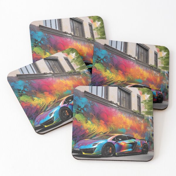 Item preview, Fast Car in Rainbow Colors - Cyber City Scene designed and sold by Delerat7.