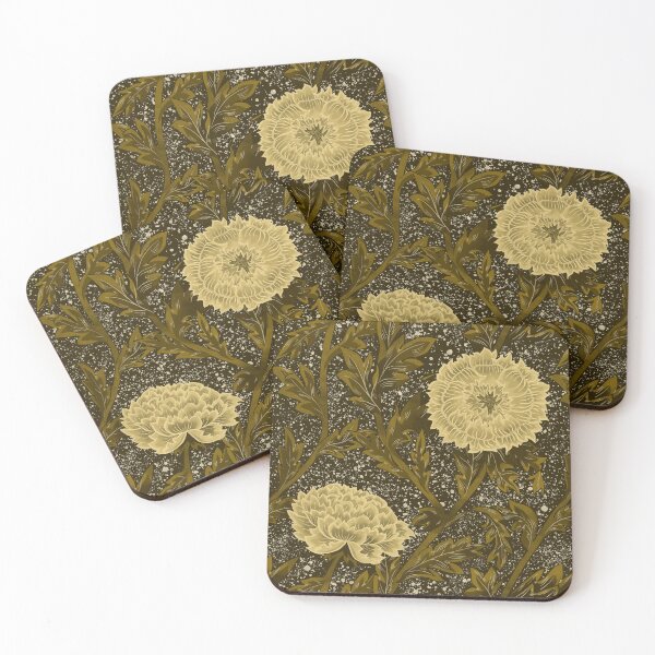 Item preview, The Big Chrysanthemums - Warm Green & Yellow designed and sold by Motifany.