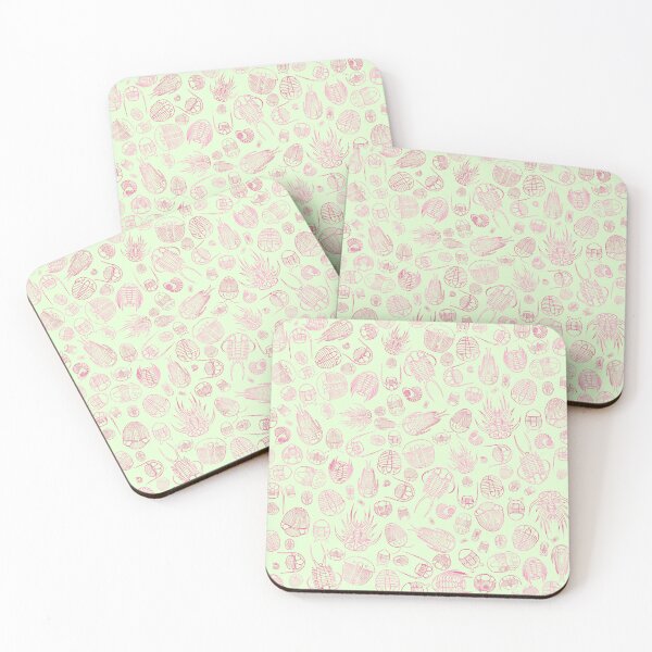 Item preview, Trilobite Pattern (square, pink & green) designed and sold by EmiliaMoscovich.
