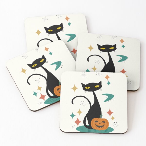 Item preview, Retro Mid Century Atomic Age Halloween Black Cat designed and sold by trdstudio.