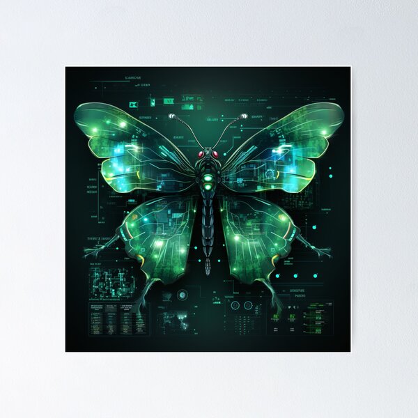 Item preview, Lovecraftian Knolling Style Butterfly Illustration: A Monstrous and Terrifying Design for Fans of Horror designed and sold by cyberpunkworld.