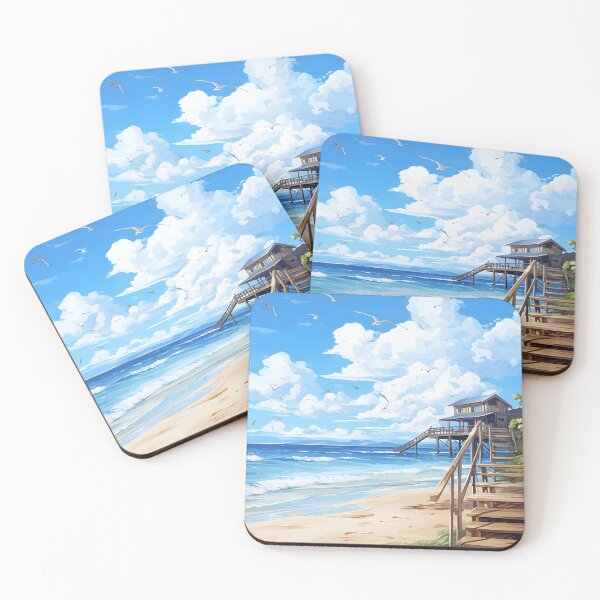 Item preview, Calm Beach Beauty | Watercolor Landscape Art designed and sold by Shirtastically.