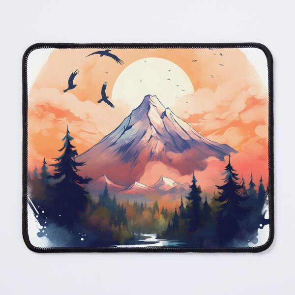 Item preview, Serene Mountain Escape | Watercolor Landscape Canvas designed and sold by Shirtastically.