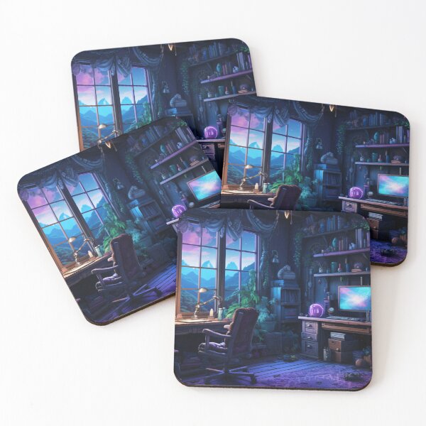 Item preview, Dark and Purple Cyberpunk Anime Room Illustration: A Stylish and Fashionable Design for Fans of Anime designed and sold by cyberpunkworld.