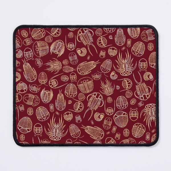 Item preview, Trilobite Pattern (square, yellow/gold & burgundy) designed and sold by EmiliaMoscovich.