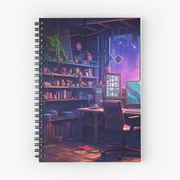 Item preview, Cyberpunk Anime Room Illustration: A Sleek and Modern Design for Fans of Technology designed and sold by cyberpunkworld.
